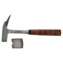 Marteau de charpentiers forgé, manche en cuir, avec panne plate polie, Longueur mm: 330