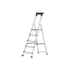 Escabeau à marche double "ALU-PRO " Échelons: 5, Long. ca.m: 1.86