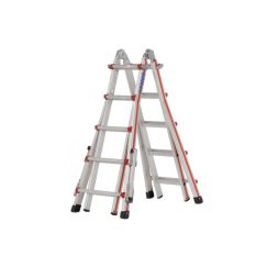 Teleskopleiter, "Telestep", vierteilig, SC 80 Sprossen: 4x5, Länge ca. m: 2.90-5.14 mit Ausleger