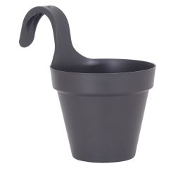 BALKONTOPF SINGLE CAPRI 20CM ANTHRAZIT Aussenmass Ø cm: 20, Höhe cm: 17.5